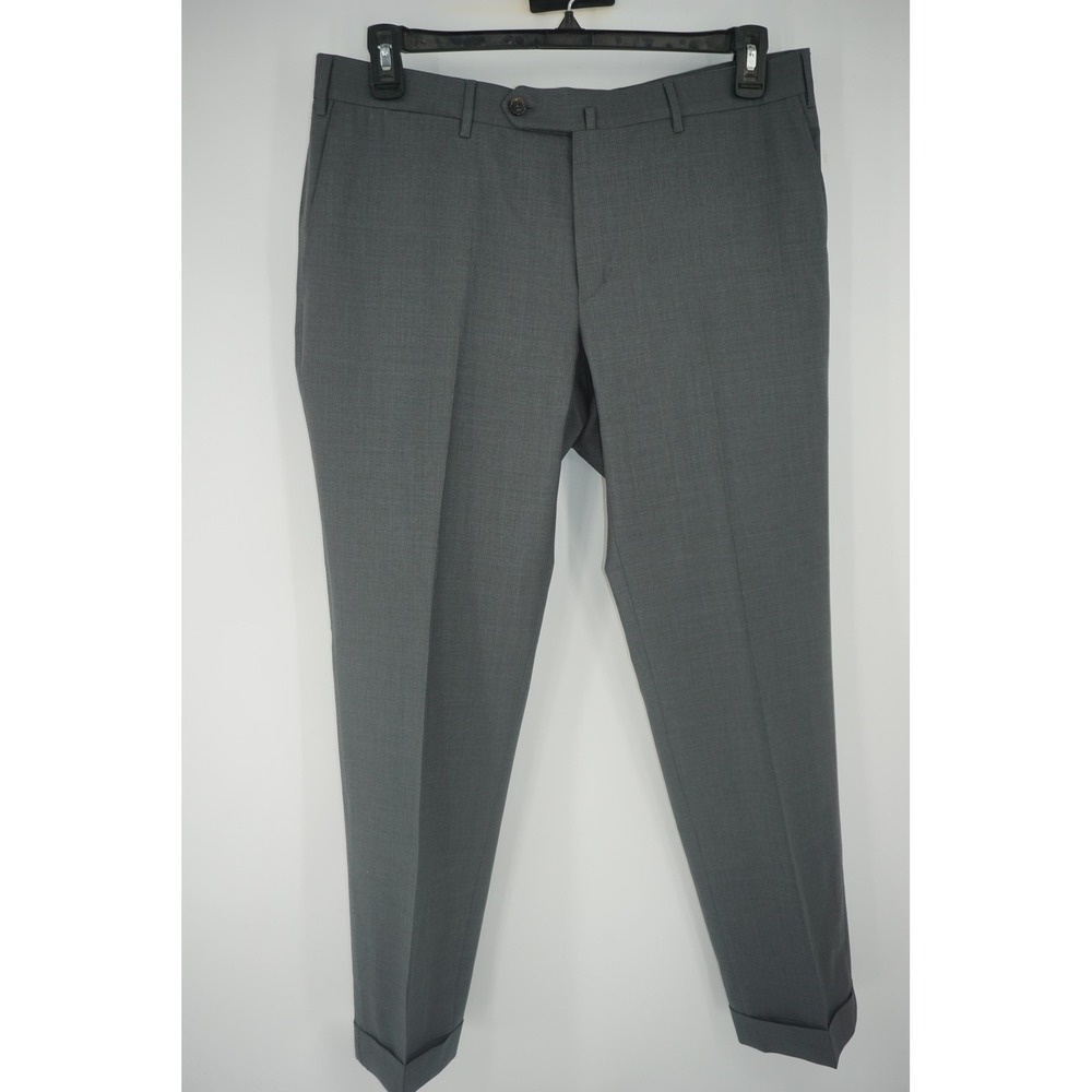 PT Torino Super‎ 160's Wool Dress Pants Gray Made Italy Men's IT 52 36x29